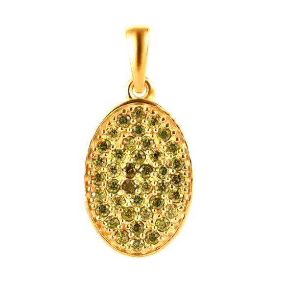 COPY Peridot Colored Diamond Pendant - Picture 5 of 6